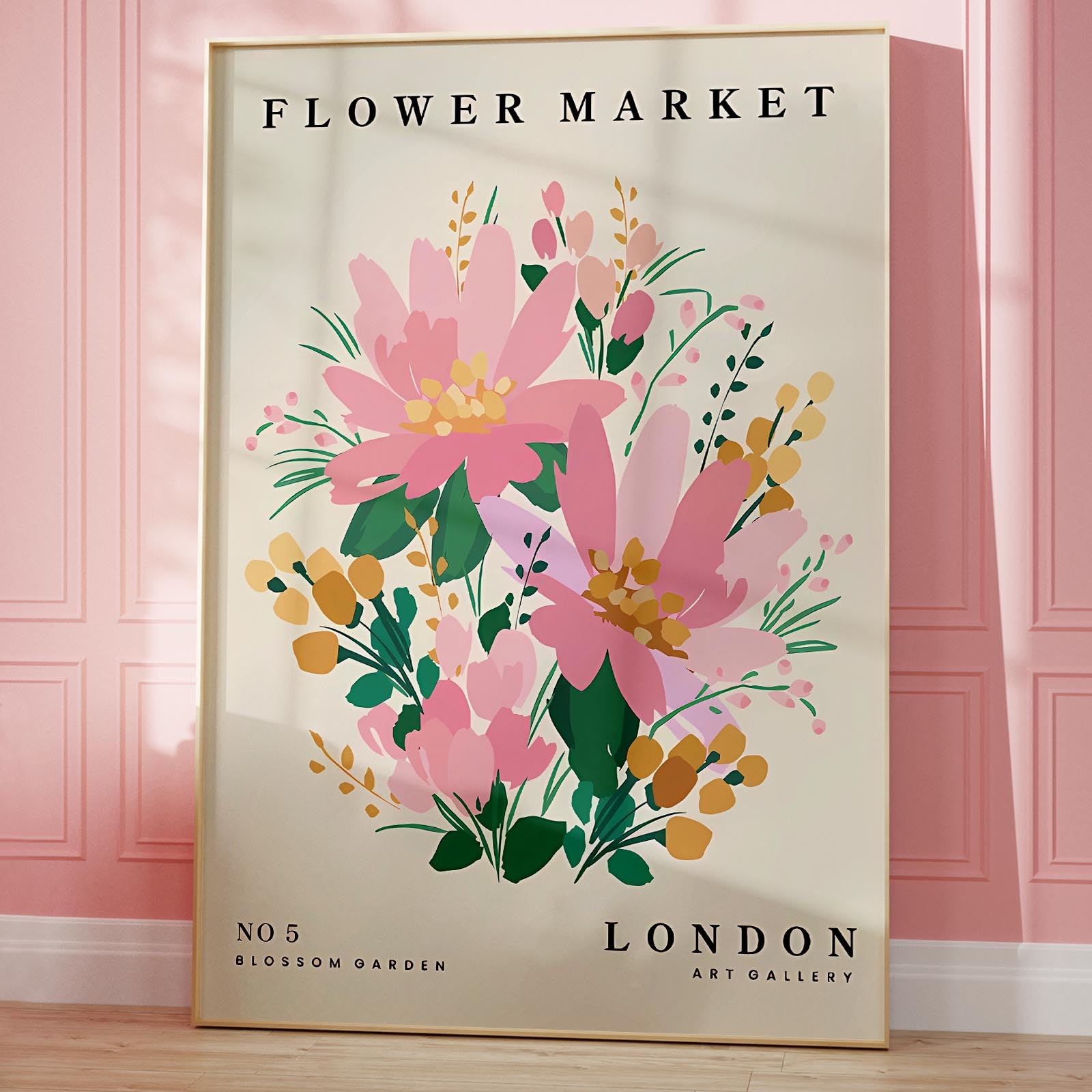 Amazon.com: Flower Market Canvas Wall Art Pink Flower Pictures